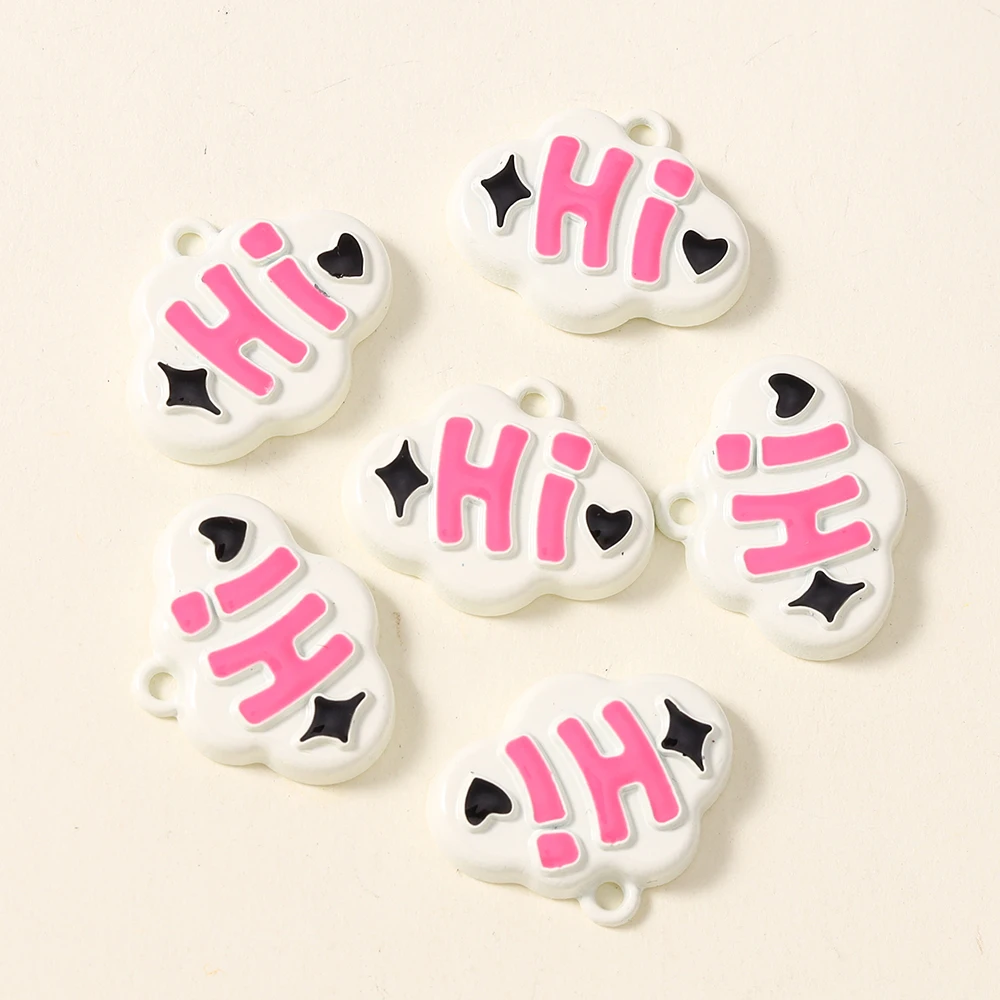 Set of 10 Cute and Quirky Hi Charms for Handmade Jewelry Accessories
