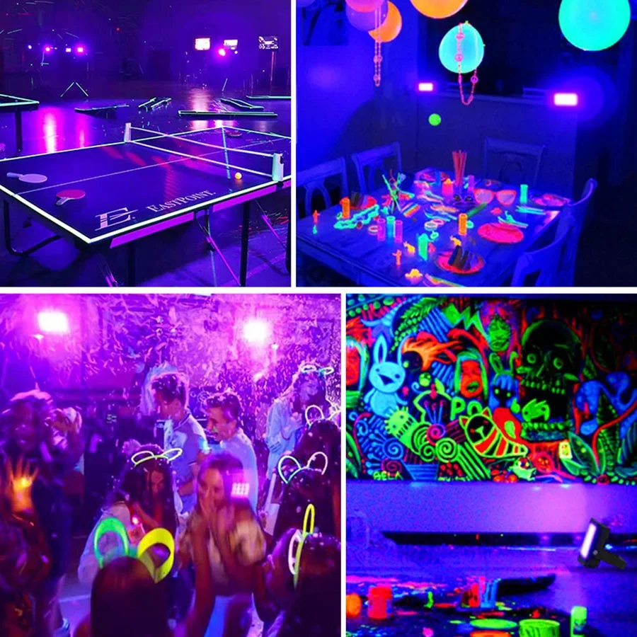 1/2Pack 300W 216 LED UV Flood Light Ultraviolet Stage Lamp 395nm Fluorescent UV Black Light DJ Disco Party Stage Backlight