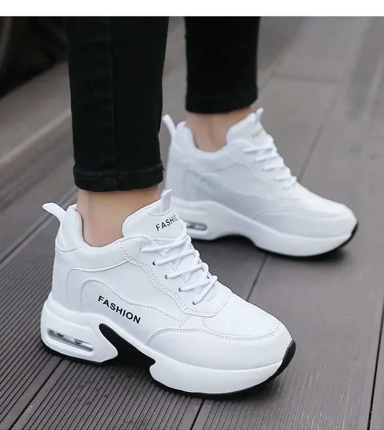 Suola Alta Scarpe Da Ginnastica Con Suola A Dondolo Scarpe Da Ginnastica Da  Donna Con Suola Spessa Bianca Che Aumenta