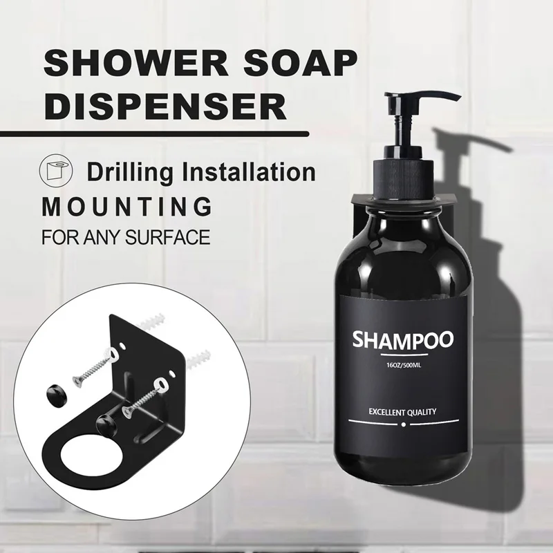 Waterproof Lotion Dispenser with Label for Bathroom Hotel Shampoo Shower Gel Body Wash Bottle Container Tray Wall Mounted Rack soap dispenser shampoo dispenser soap dispenser bottle plastic lotion bottle