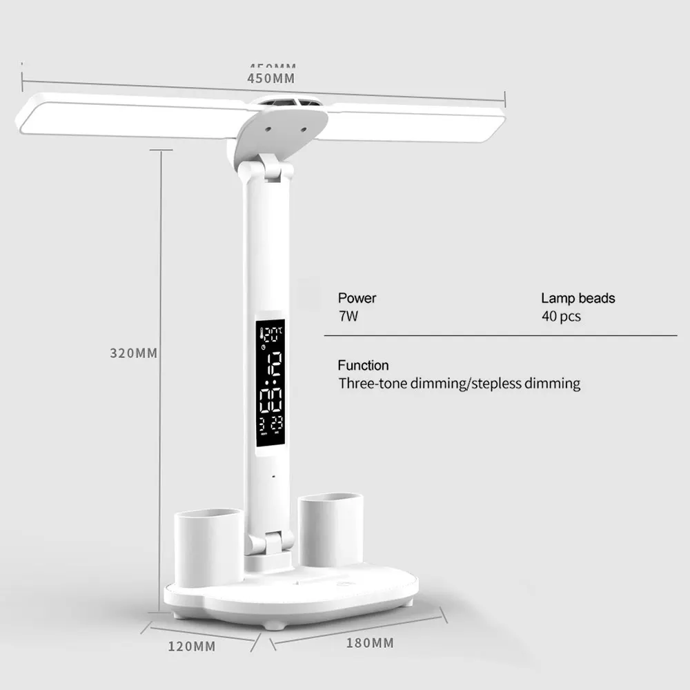 Xiaomi LED Desk Lamp Multifunction Table Lamp with Calendar USB Touch Night Light with Pen Holder for Bedroom Reading Lamp 6
