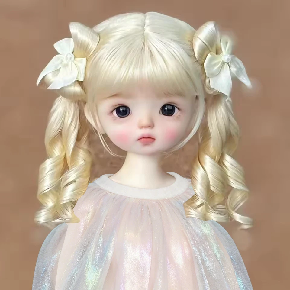 1/6BJD Perücke Pony Pferdeschwanz Lockige Weiche Mohair Perücke Zöpfe Geeignet für 30 cm DD SD Puppe Perücke Spielzeug Zubehör 6-7 Zoll Haar – Detail 2
