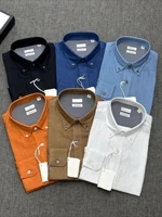 BC linen shirt loose button neck breathable old money style long sleeve business casual shirt