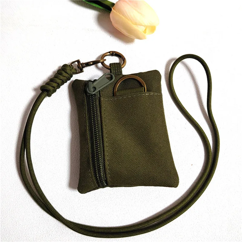EDC Pouch Mini Wallet Key Card Carrier Holder Small Travel Waist Bag Camping Hiking Hunting Accessories Pouch With Lanyard 5