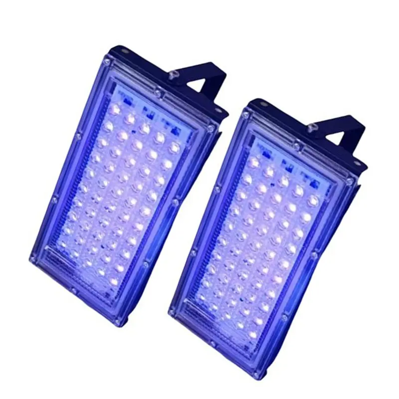 【ALLOWANCE】디스코 무대 조명 50W LED UV 투광등 2개 IP65 395Nm UV 램프 형광등 파티용