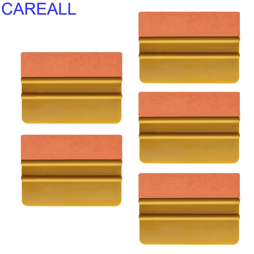 

CAREALL 5pcs Suede Felt Squeegee Window Tint Tool Vinyl Wrap Carbon Film Installation No Scratch Scraper Wiper Car Accessories