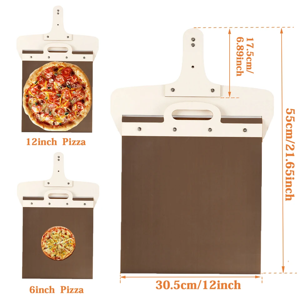 Sliding Pizza Peel with Removable Wooden Handle