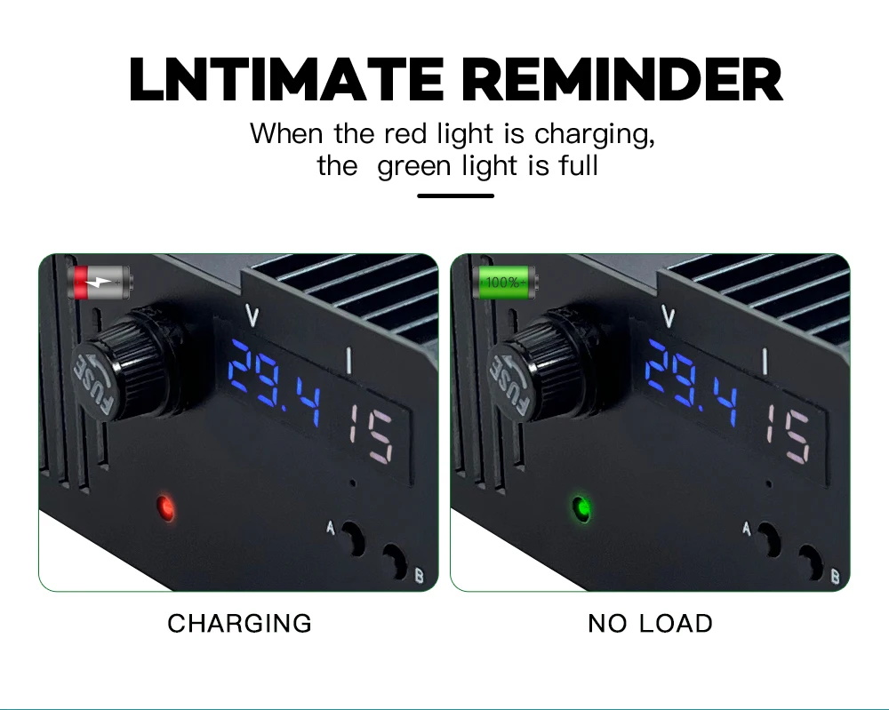 Yzpower 29,4 v 15a Lithium-Ladegerät 24-V-Ladegerät für Lithium-Batterie pack eingang 110-240VAC mit Bildschirm – Detail 7