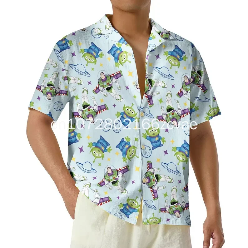 2024 New Buzz Lightyear Hawaiian Shirt Men's Short Sleeve Shirt Toy Story Movie Hawaiian Shirt Disney Beach Shirt 6
