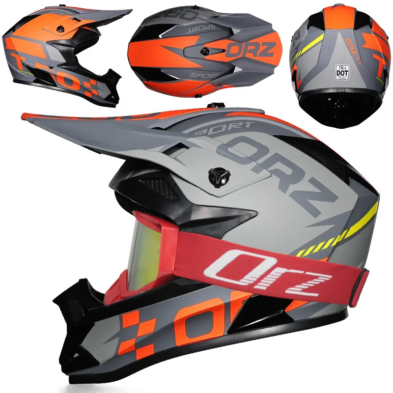 Motorcycle Helmet with Goggles Off Road Casco Racing Dirtbike