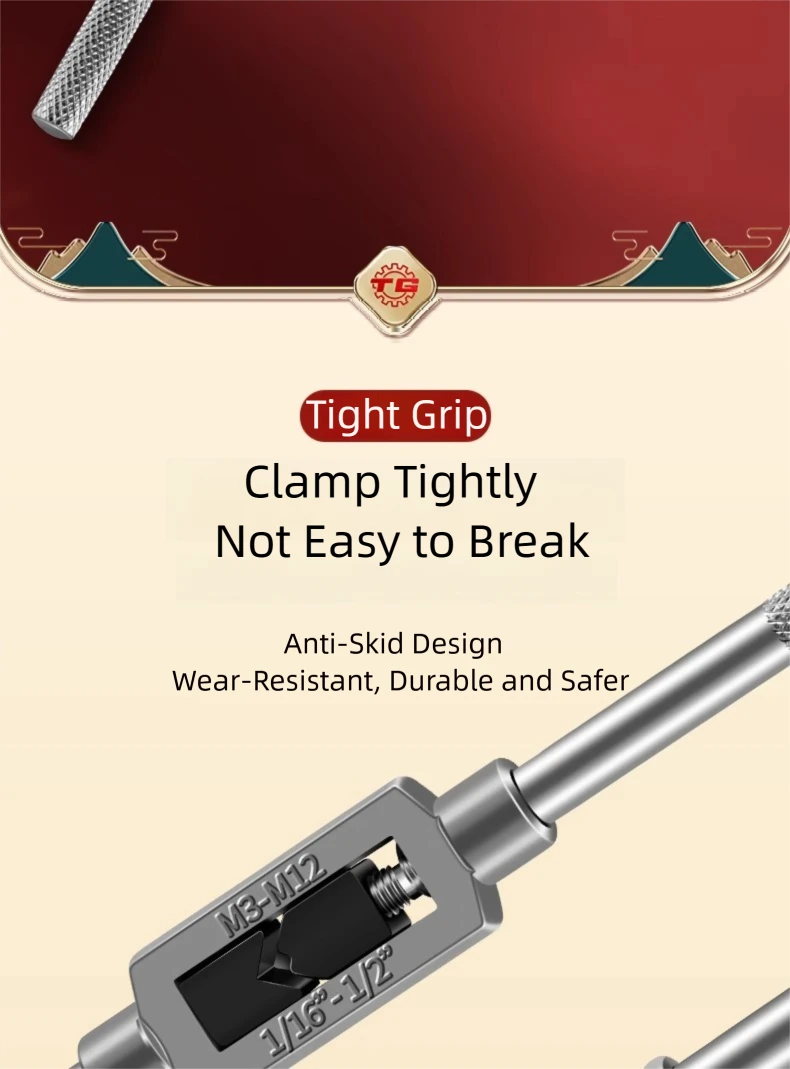 Hand Tap and Die Set with Handle for Thread Repair Rethreading Screws Combination Tool Kit Manual Socket Wrench Thread Repair