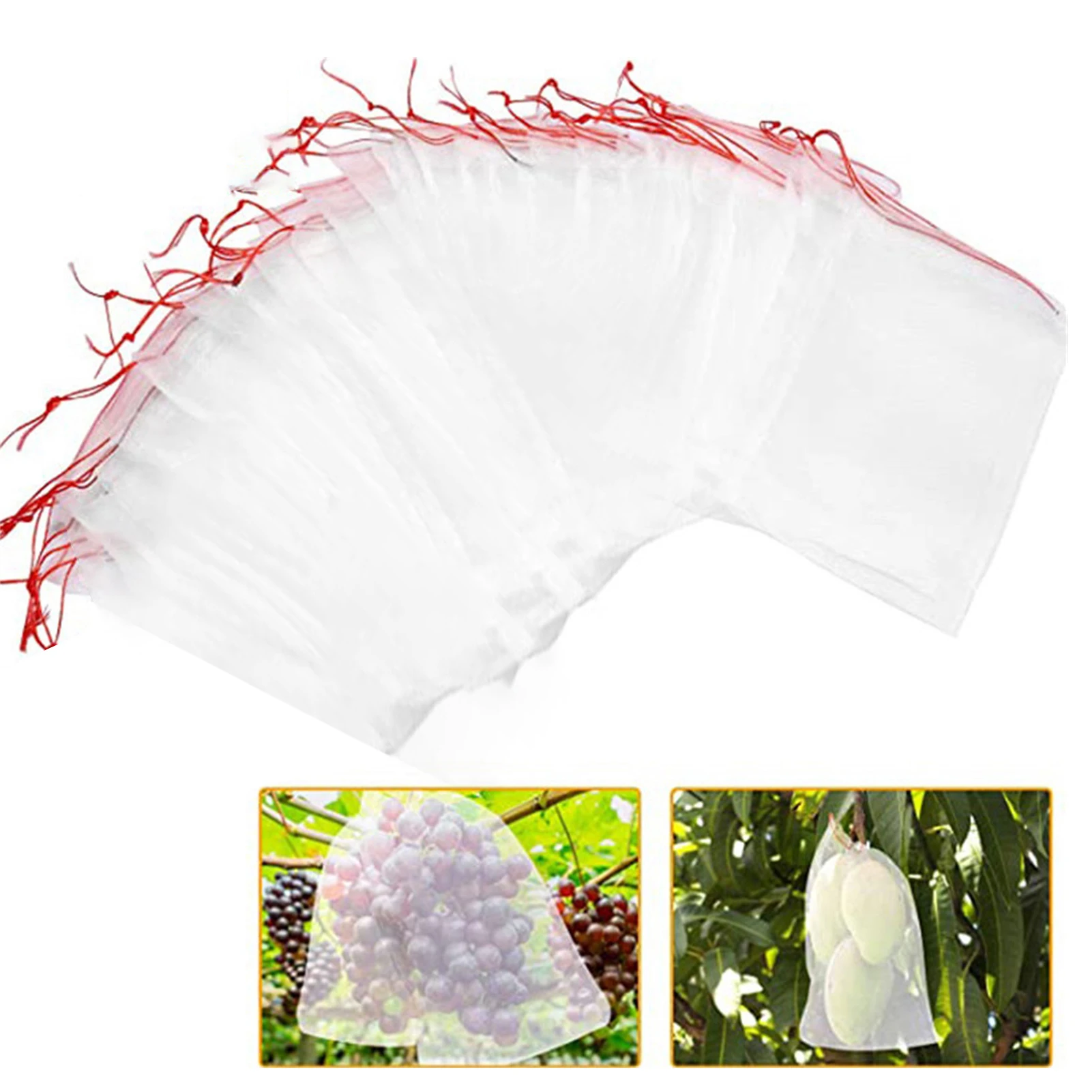 100pcs Fruit Protection Bags Net Bag For Fruit Trees Reusable Fruit