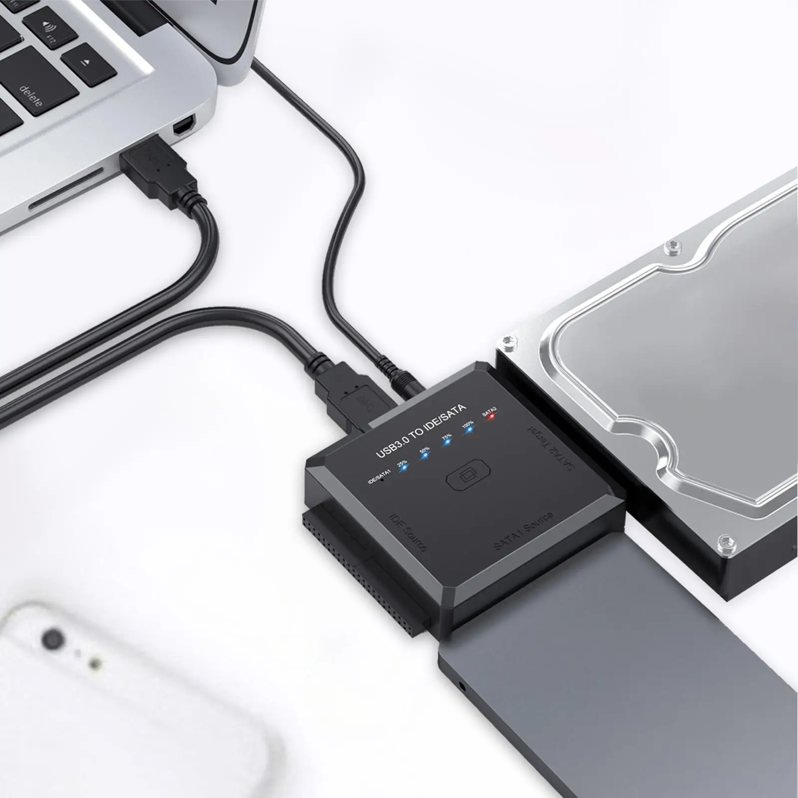 

USB3.0 to IDE/SATA Converter US Adapter Disk Driver for 2.5" 3.5'' HDD/SSD/IDE DVD ROM