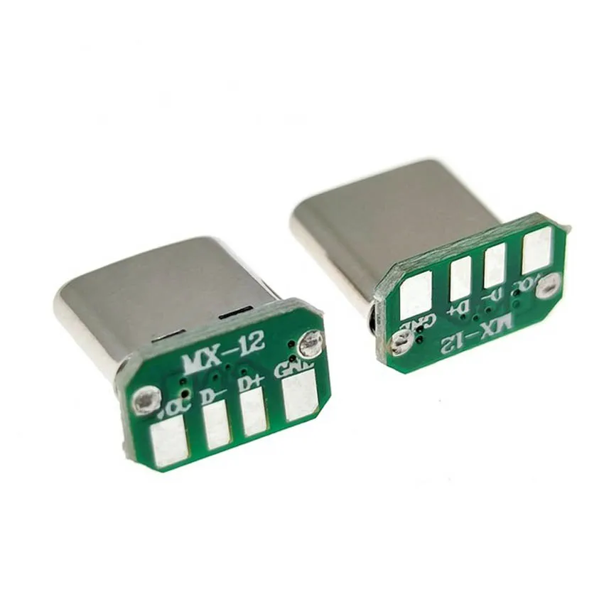 

2/5PCS/10PCS USB 3.1 Type C Vertical Patch Board 16pin 4 Welding Wire Data Band PCB USB Board Male Head 16P Usb C Connector