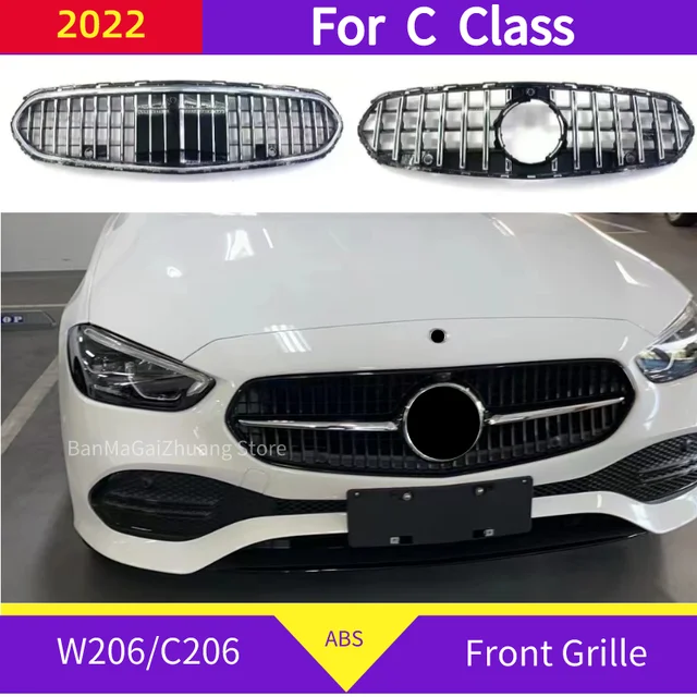 Gt Front Grille For Mercedes W206 C206 C Class 2022 C200 C260 Abs