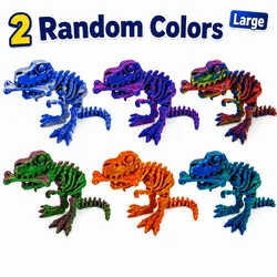 Articulated T - Rex Skeleton Dinosaur Toy with Bone Accessories, Multi - Color Gradient, Festive Gift Edition (2Random Colors Large)
