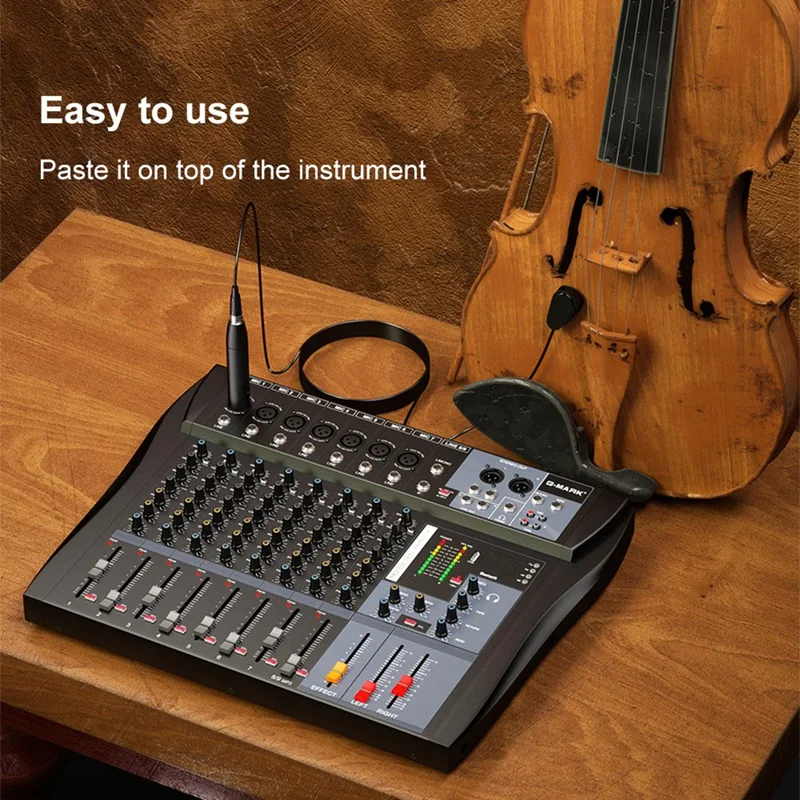 B63B-GC411 Instrument Pickup Wired Violin Microphone Musical Instrument Condenser Mics Omnidirectional Pickup With 5M Wire