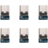 10 Pcs USB 3.1 Type C Connector 14 Pin Female Socket Receptacle Through Holes PCB 180 Vertical Shield USB-C1 2