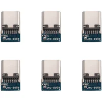 10 Pcs USB 3.1 Type C Connector 14 Pin Female Socket Receptacle Through Holes PCB 180 Vertical Shield USB-C1 2