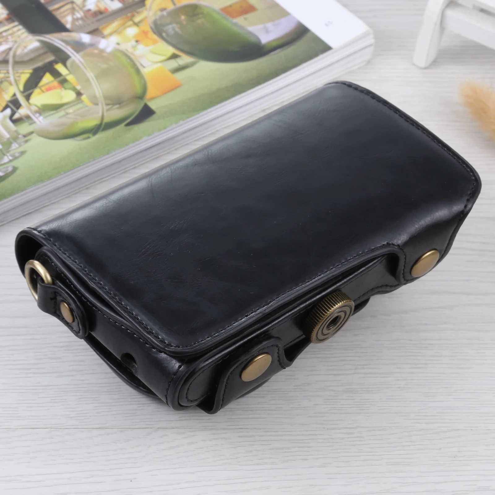 Full Body Camera Bag for Samsung Galaxy Camera EK-GC100 / EK-GC110 / EK-GC200 PU Leather Protective Case with Strap