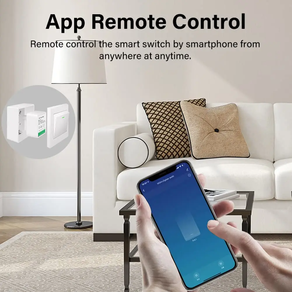 16A Tuya WiFi 스마트 스위치 양방향 제어 스위치 미니 스마트 차단기 스마트 라이프 제어 Alexa Google Home Alice와 함께 작동
