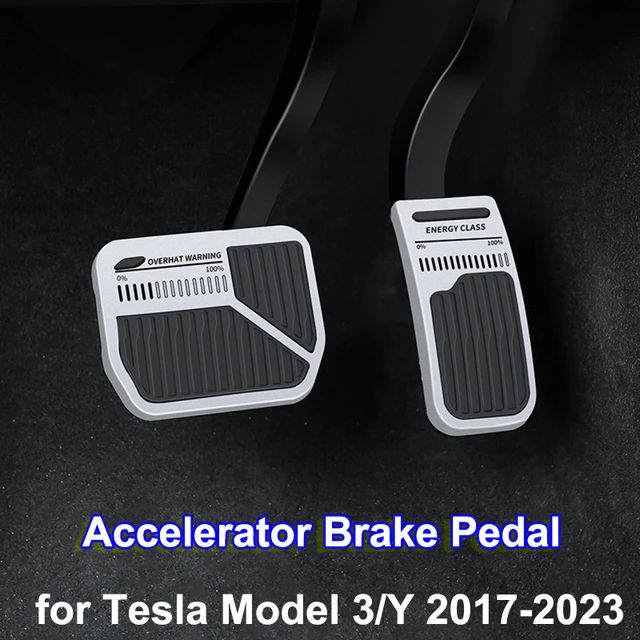 Arcoche Pedal Pad Cover for Tesla Model 3 & Y Non-Slip Brake Accelerator  Foot Pedal Accessories 2016-2023(Obsidian Black)