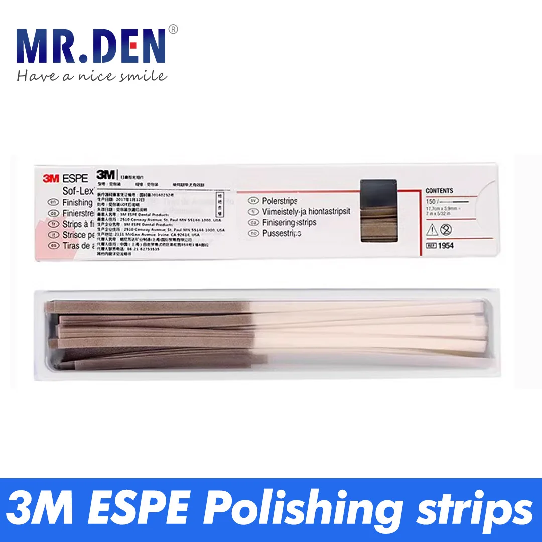 

3M ESPE Sanding Strips Sanding and Polishing System Polishing Strips Songbird Rainbow Strips Colored 100's Resin Polishing Strip