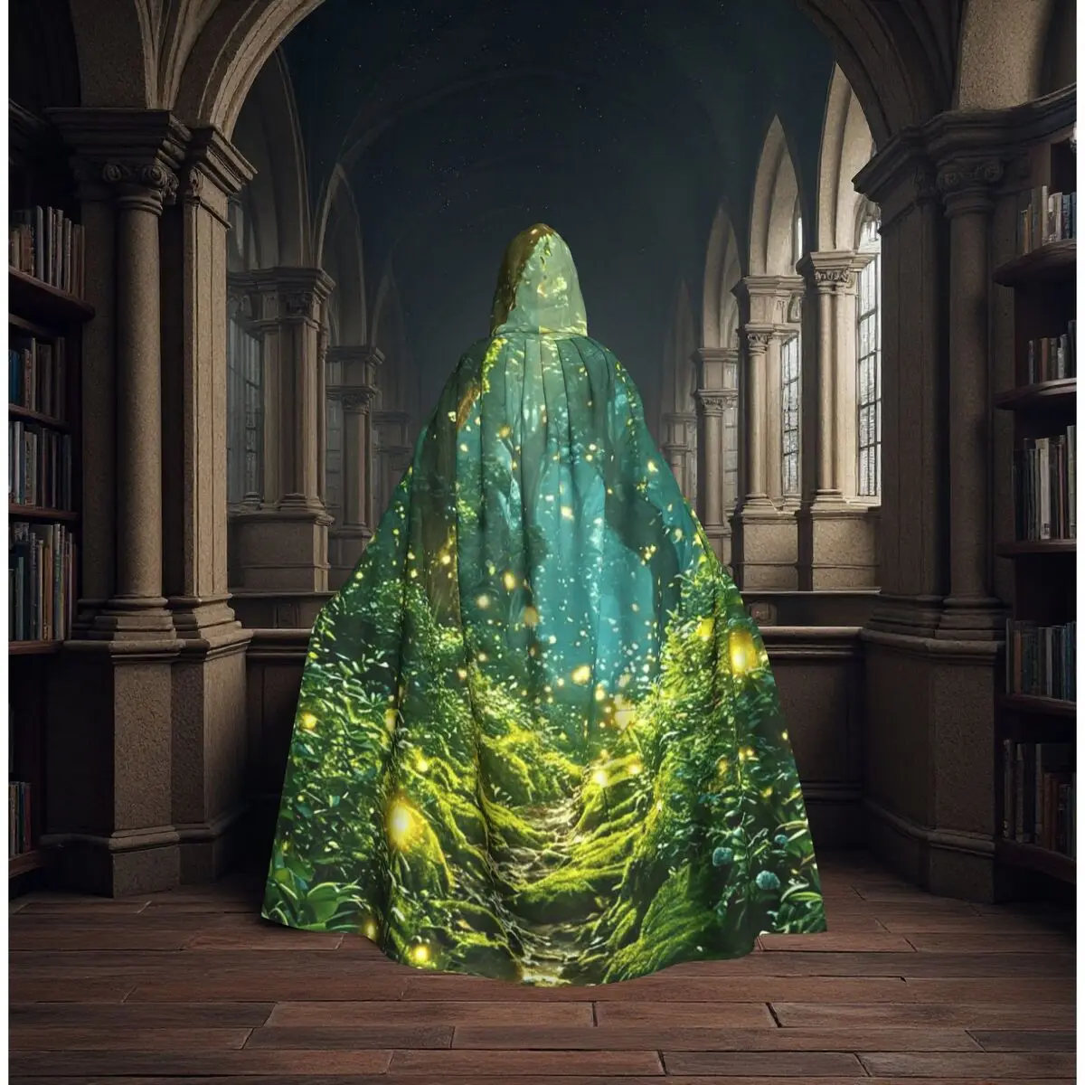 Capa Larga Con Capucha Para Niños – Estampado De Auroras Boreales, Disfraz De Carnaval, Halloween Y Cosplay, Ideal Para Juegos De Roles