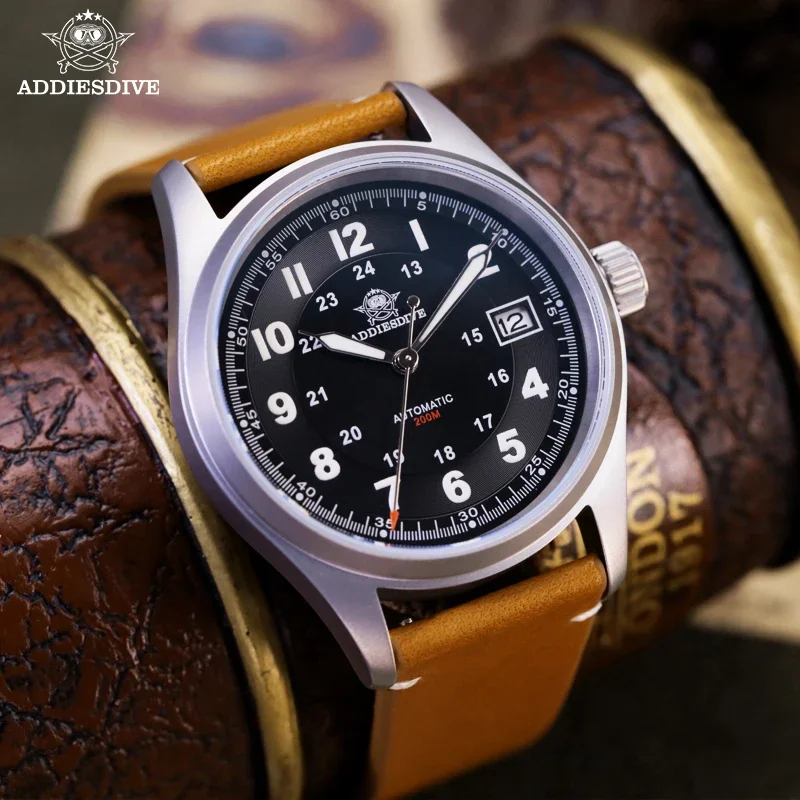 ADDIESDIVE Top Brand NH35A Mens Automatic Mechanical Watch Sapphire 200M Diving Watches Super Luminous Classic AD2048 Wristwatch