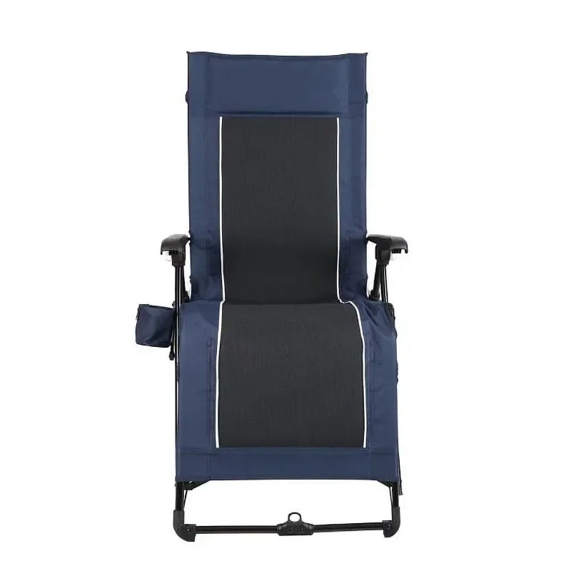 

Ozark Trail Quad Zero Gravity Lounger Camping Chair, Blue, Adult, 20.3lbs foldable chair beach recliner