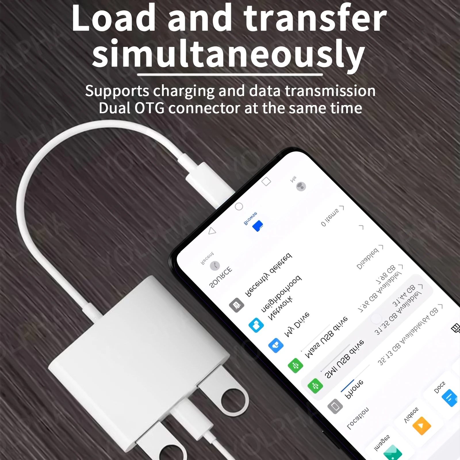 3 in 1 USB C - USB OTG 카드 리더기 플래시 드라이브(유형 C 충전 포트 포함) 유형 C 전화 어댑터용 U 디스크/마우스/키보드 연결