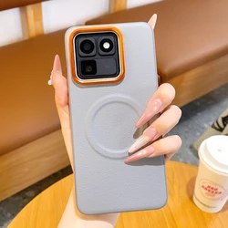 Luxury Grained PU Leather Magnetic Phone Case with Anti - Fall Non - Slip Protection for Vivo iQOO 15T (Grey)