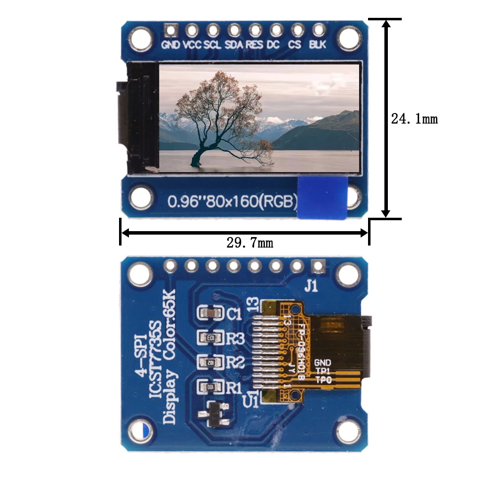 LCD Display Module TFT Display 0.96 / 1.3 inch IPS 7P SPI HD 65K Full Color LCD Module ST7735 Drive IC 80*160 (Not OLED) For Arduino display module