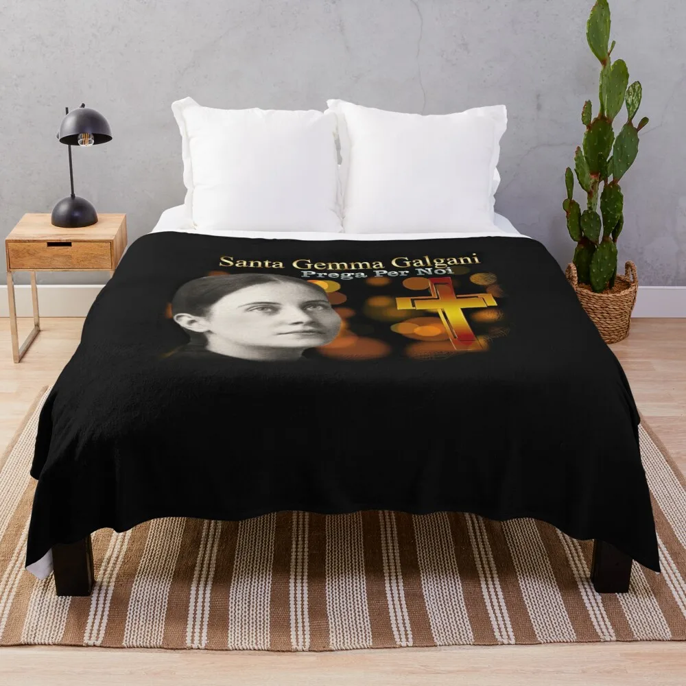 

Saint Gemma Galgani Catholic Saint & Mystice Visions of Guardian Angel Throw Blanket Luxury Brand Cute Blankets