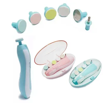 Multifunction Electric Baby Nail Trimmer Anti-scratch Anti-clamping Toes Fingernail Cutter Rotatable 6 Grinding Heads