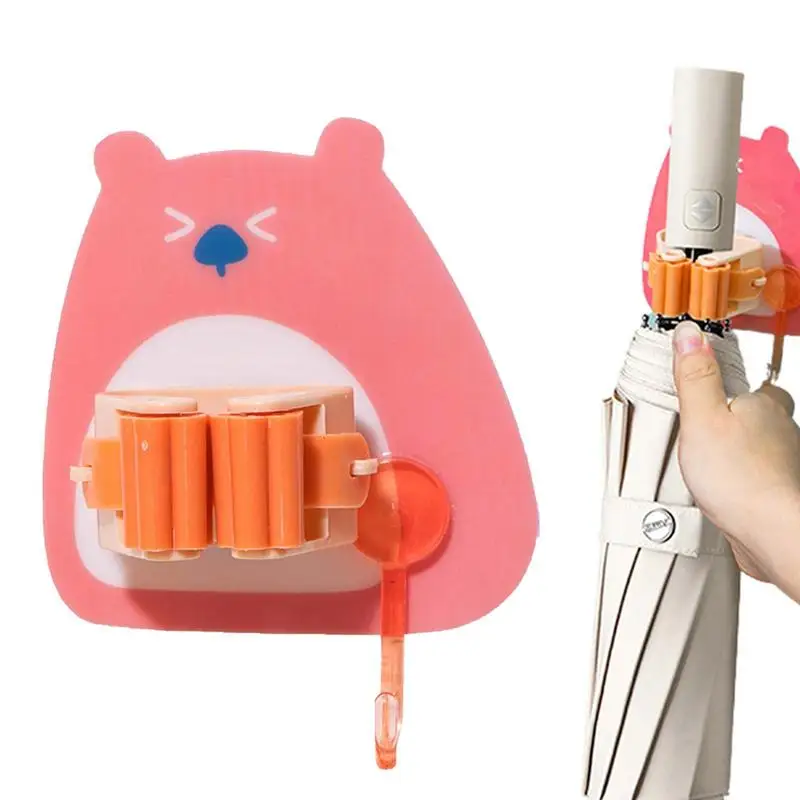 

Broom Mop Cute Cartoon Multi-Purpose Hooks Wall Mounted Mop Organizer Holder Rack Brush Kitchen Bathroom Multi-Purpose Hooks