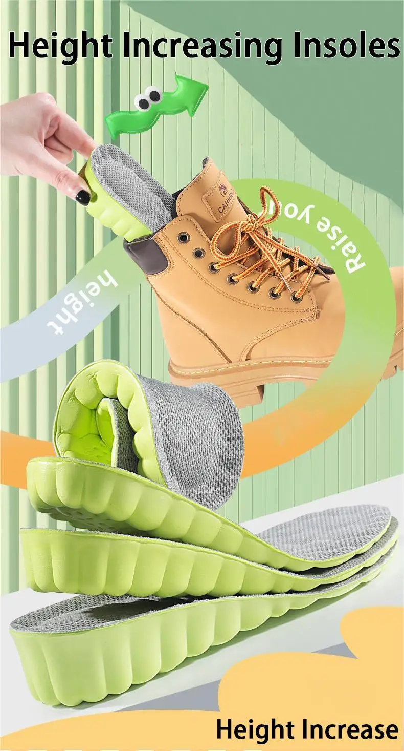 1 Paar / 2 Paar NEUE atmungsaktive geruchshemmende Einlegesohlen zur Erhöhung der Höhe, stoßdämpfende Schuhsohle, weiche, bequeme Sport-Einlegesohle – Detail 1