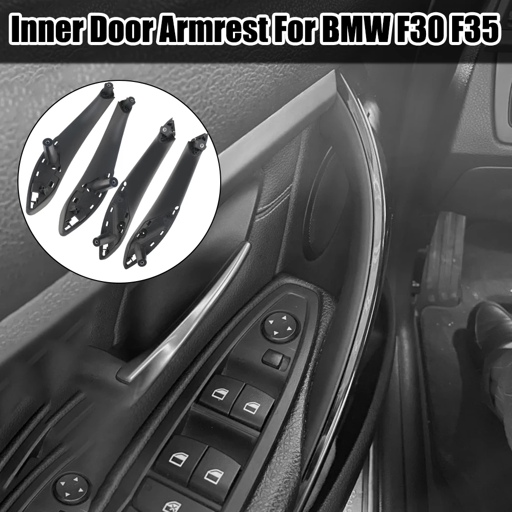 Door Panel Pull Trim Cover For BMW F30 F80 F31 F32 F34 F35 Car Inner Handle Black Front Rear Left/Right Interior Door Handles 5