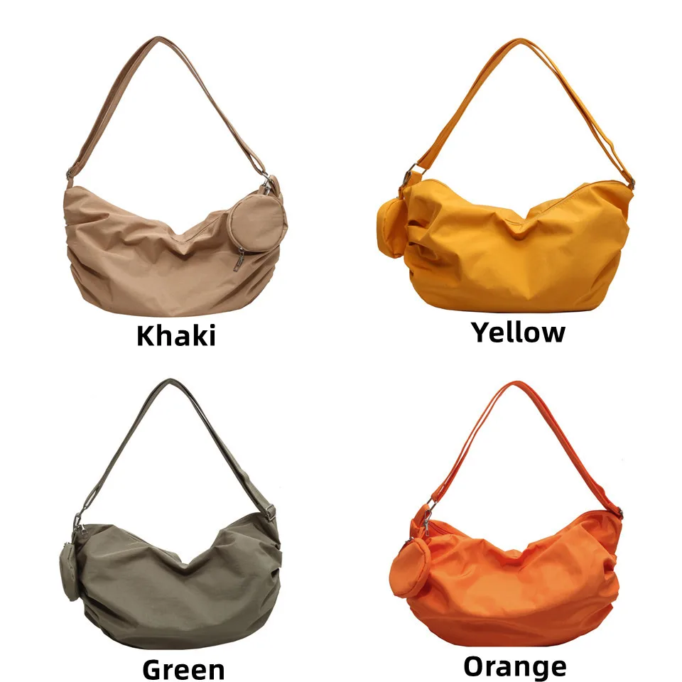 Casual Solid Color Women Crossbody Bags Luxury Designer Shoulder Bag Canvas Cloth Lady Messenger Bag Mobile Phone Bag