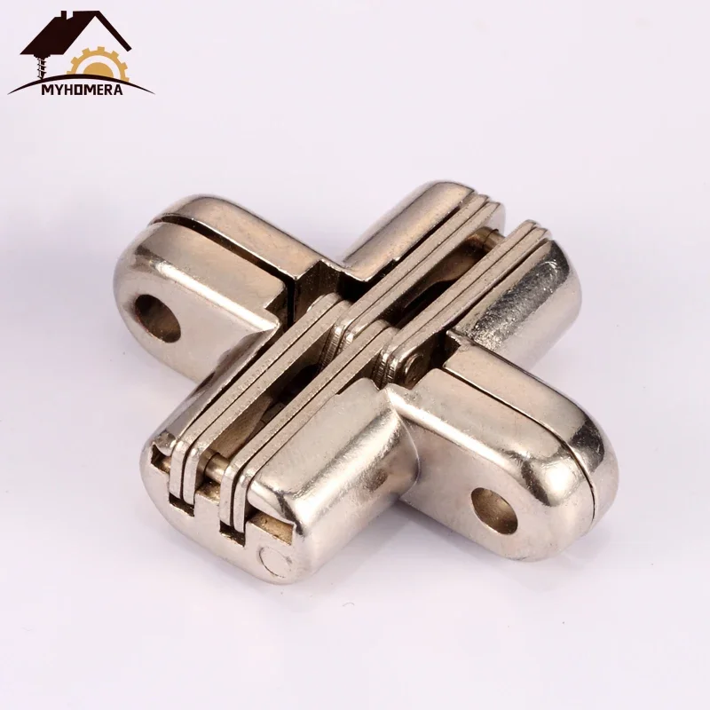 4 Pieces Hidden Hinges 12x42MM Invisible Concealed Barrel Cross Door Hinge
