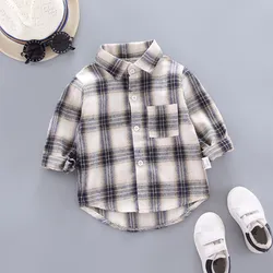 Korean Fashion Buffalo Plaid Flannel Shirt - 6-12 Months (EE72J0)