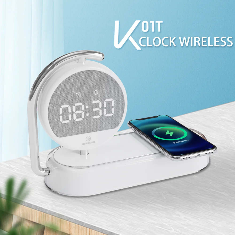 

3 in 1 Night Light Alarm Clock 15W Fast Wireless Phone Charger Bedside Lamp Suitable As a Bedside Table Lamp Nightstand Light