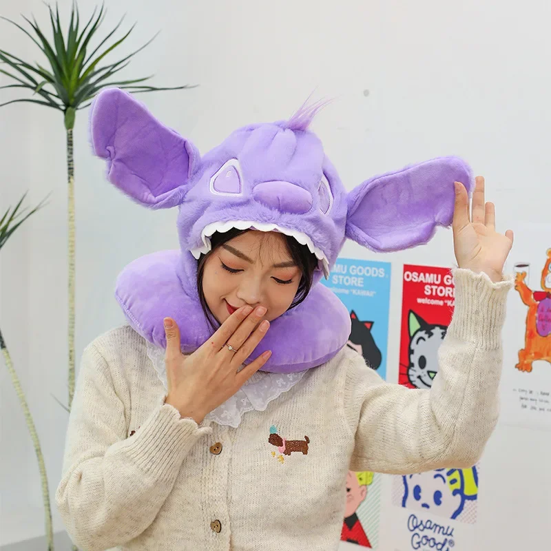 Disney Kawaii Stitch Travel Relax U-Shaped Neck Guard Nap Pillow Cartoon Adult Baby Surprise Gifts Fashion 3