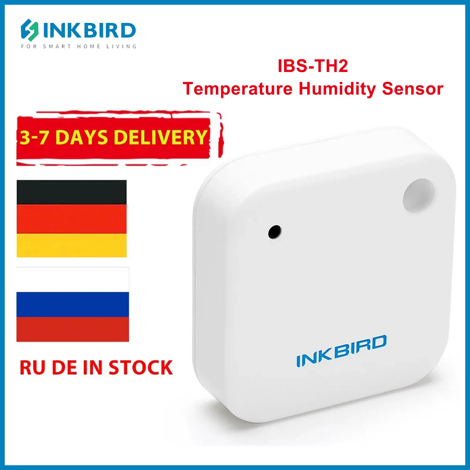 

INKBIRD IBS-TH2 Bluetooth Thermometer and Hygrometer App Control Temperature Humidity Sensor for Food Storage Brewing Reptiles