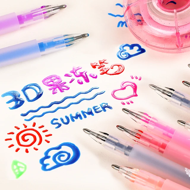 3D Jelly Pen Set - Candy Color Gel Pen, 1.0mm Markers Pens, Handwriting  Pens Art Supplies Ink Pens for Journaling Writing Drawing Coloring Painting