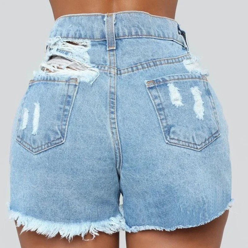 Summer 2021 Women High Waist Jeans Shorts Casual Shorts New Sexy Slim Beach Denim Shorts Bottom Shorts Mujer Jeans Femme Mujer