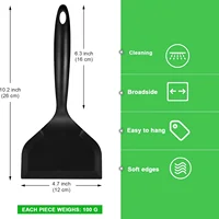 Large spatule en Silicone, tourneur de pelle antiadhésive, spatule à poisson, large tourneur Flexible pour ustensiles de cuisine antiadhésifs, œuf 2