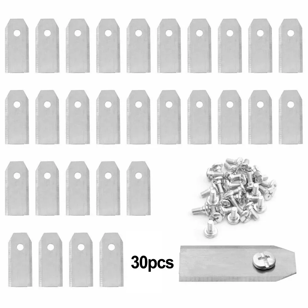 로봇 잔디깎이 액세서리용 30개 스테인리스 스틸 블레이드 43mm 절단용 정원 전동 공구 부품 잔디깎이 블레이드