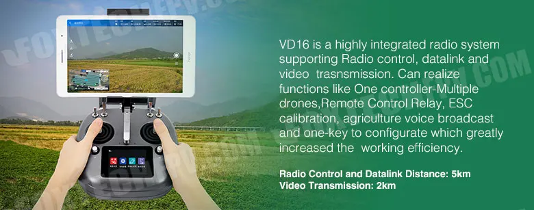 VD16 장거리 16 채널 모델 2.4G 송신기 리모컨, RC 헬리콥터 드론 UAV 비행기용