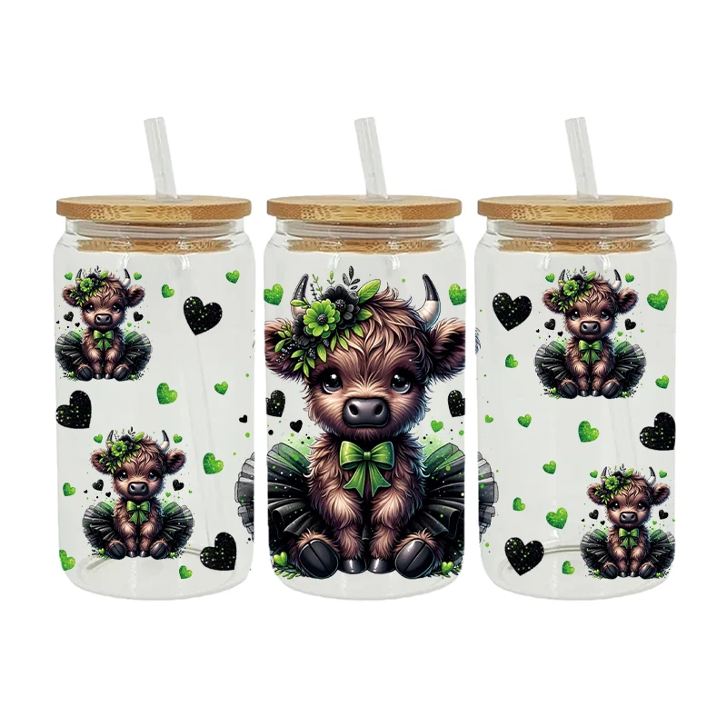 Animals Themed UV DTF Transfer Sticker For The 16oz Libbey Glasses Wraps Cup Can DIY Waterproof D16348